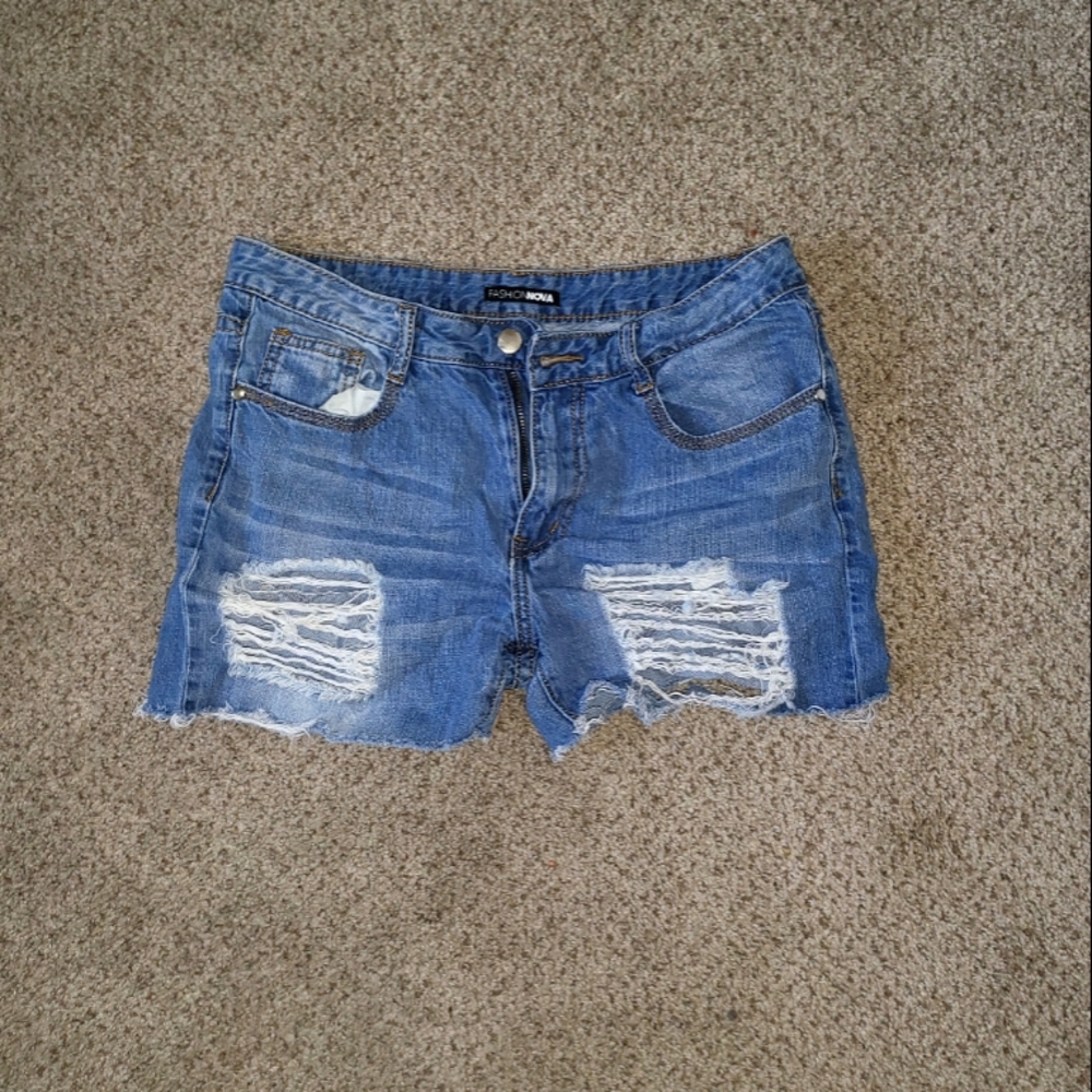 Fashion Nova Distressed Jean Shorts